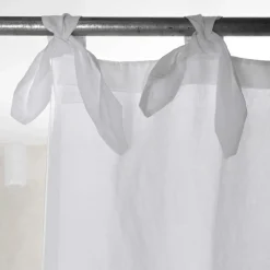 Viadurini Textile Leinenvorhänge-Vorhang aus leichtem weißem oder Retro-Leinen und Organza mit luxuriösen Schnürsenkeln - Karnak