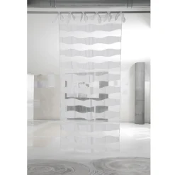 Viadurini Textile Leinenvorhänge-Vorhang aus weißem Leinen und Organza mit Stickerei von elegantem Design - Oceanomare