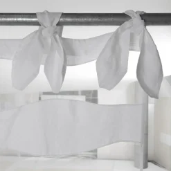 Viadurini Textile Leinenvorhänge-Vorhang aus weißem Leinen und Organza mit Stickerei von elegantem Design - Oceanomare