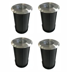 Viadurini Lighting Gartenlampion-2W Outdoor Runder LED-Bodenstrahler aus Edelstahl 316, 4 Stück - Solina