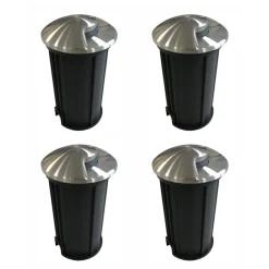 Viadurini Lighting Gartenlampion-2W Runder LED-Strahler für den Außenbereich aus Edelstahl, 4 Stück - Mayor