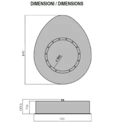 Viadurini Fire Design Wandkamine Bioethanol-Wand Bioethanol Kamin in ovalem Design lackierter Stahl - Guiscard