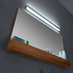 Viadurini Bathroom Wandspiegel|Badspiegel-Wand-Badezimmerspiegel aus natürlichem Teakholz mit Aufbewahrungsfach - Palima