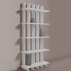 Viadurini Living Moderne Design Bücherregale-Wand-Bücherregal im Shabby-Chic-Stil aus Eschenholz mit modernem Design – Babele