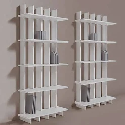 Viadurini Living Moderne Design Bücherregale-Wand-Bücherregal im Shabby-Chic-Stil aus Eschenholz mit modernem Design – Babele