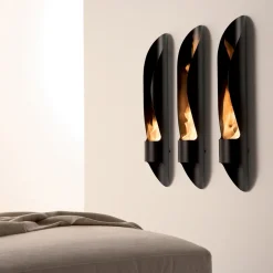 Viadurini Fire Design Wandkamine Bioethanol-Wand-Bio-Kamin aus röhrenförmigem und modernem Design aus schwarzem Stahl - Jackson