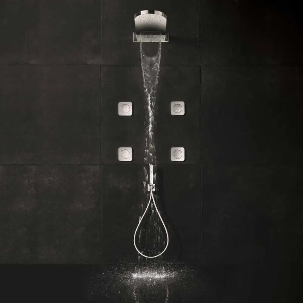 Viadurini Taps Duschköpfe-Wandduschkopf mit Duschstrahl und Wasserfall Made in Italy - Como