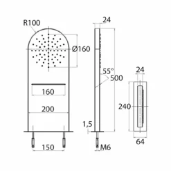 Viadurini Taps Duschköpfe-Wandduschkopf mit Duschstrahl und Wasserfall Made in Italy - Como