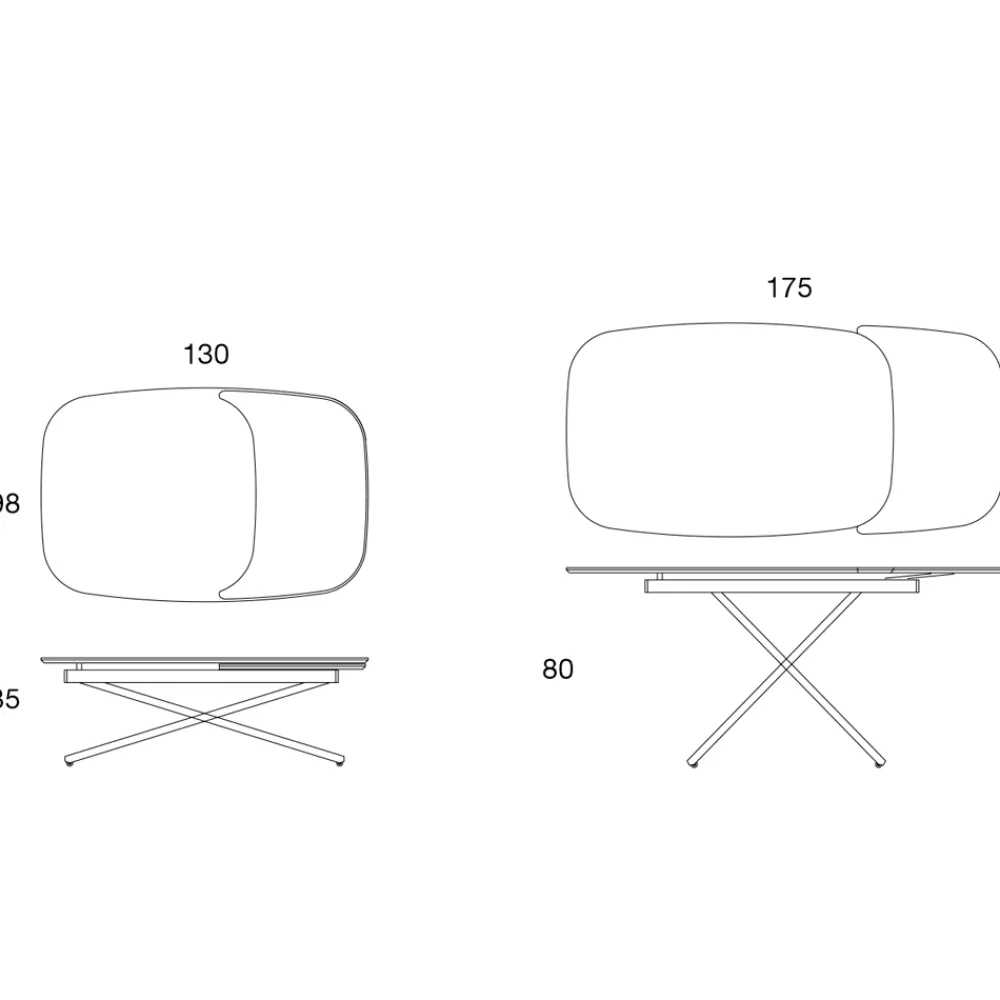 Viadurini Living Tisch Höhenverstellbar-Wandelbarer ausziehbarer Couchtisch aus Metall und Keramik - Gioacco