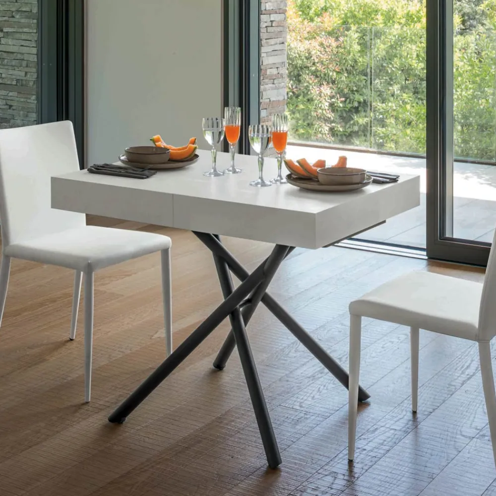 Viadurini Living Tisch Höhenverstellbar-Wandelbarer Couchtisch aus Holz und Metall, Made in Italy - Sanrocco