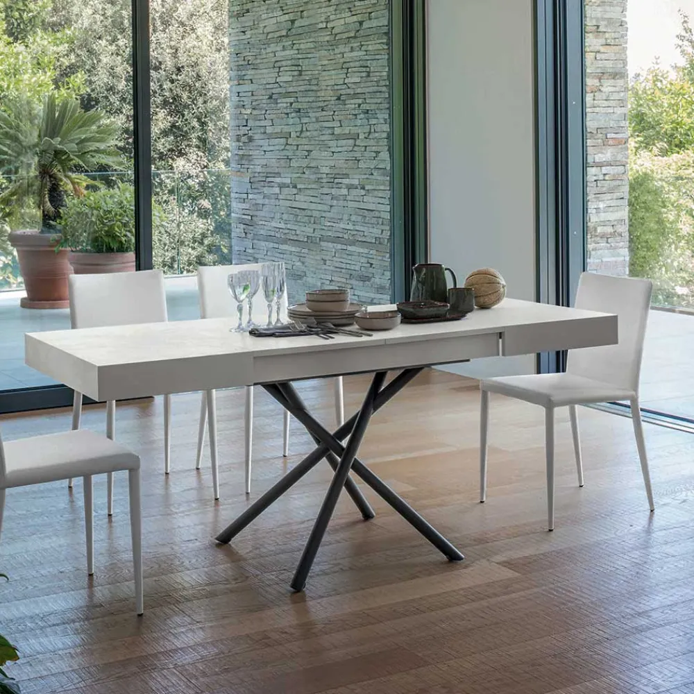 Viadurini Living Tisch Höhenverstellbar-Wandelbarer Couchtisch aus Holz und Metall, Made in Italy - Sanrocco