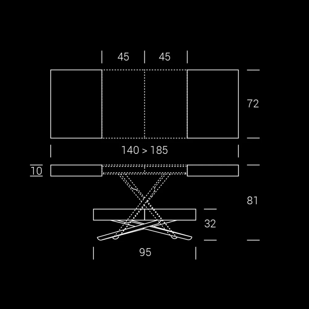Viadurini Living Tisch Höhenverstellbar-Wandelbarer Couchtisch aus Holz und Metall, Made in Italy - Sanrocco