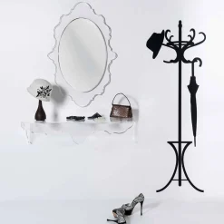 Viadurini Living Konsolentisch Flur-Wandkonsole aus transparentem Plexiglas Bianca, hergestellt in Italien