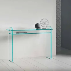 Viadurini Living Konsolentisch Flur-Wandkonsole für den Eingang in Extra-Klarglas-Luxus-Design - Salvie