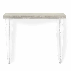 Viadurini Living Konsolentisch Flur-Wandkonsolenoberteil aus Grau, Weiß oder Cortenholz und Plexiglas - Leopardi