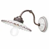 Ferroluce Shabby Chic Wandleuchten-Wandlampe aus Keramik hochglänzend