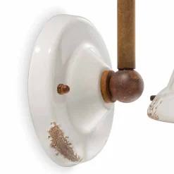 Ferroluce Vintage Wandleuchten-Wandlampe aus Keramik und Metall Skyler im Industrial Style