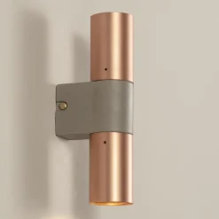 Toscot Moderne Wandleuchten-Wandlampe aus Keramik und Kupfer handgefertigt in Italien - Match