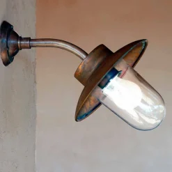 Aldo Bernardi Vintage Wandleuchten-Wandlampe aus Kupfer, Messing und Glas Nabucco Also Bernardi
