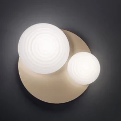 Viadurini Lighting Moderne Wandleuchten-Wandlampe aus mundgeblasenem Glas mit Metallstruktur - Swallow