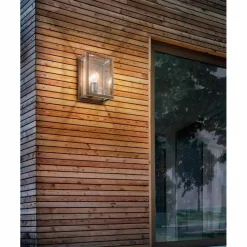 Il Fanale Vintage Wandleuchten-Wandlampe groß aus Messing und Glas im Industrial Design Quadro von