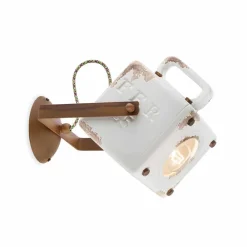 Ferroluce Design Wandleuchten-Wandlampe im Industrial Vintage Design aus Keramik und Eisen Julia