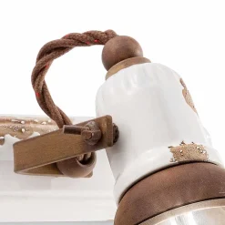 Ferroluce Vintage Wandleuchten-Wandlampe 2-Strahler verstellbar Amelia