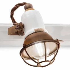 Ferroluce Vintage Wandleuchten-Wandlampe 2-Strahler verstellbar Amelia