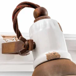 Ferroluce Vintage Wandleuchten-Wandlampe 3-Strahler verstellbar aus Keramik und Metall Lacey