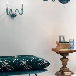 Viadurini Lighting Klassische Wandleuchten-Wandleuchte 2 Lichter aus italienischem Kunsthandwerksglas und Kristall - Mariangela