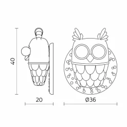 Viadurini Lighting Design Wandleuchten-Wandleuchte 2 Lichter in Matt White Ceramic Modern Design Owl - Owl