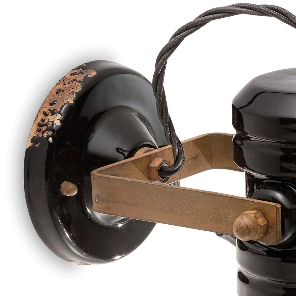 Ferroluce Wandleuchte Industrial-Wandleuchte aus Eisen und industrieller handgefertigter Keramik - Urban