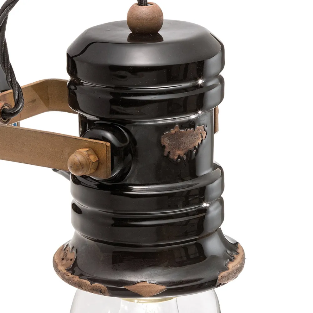 Ferroluce Wandleuchte Industrial-Wandleuchte aus Eisen und industrieller handgefertigter Keramik - Urban