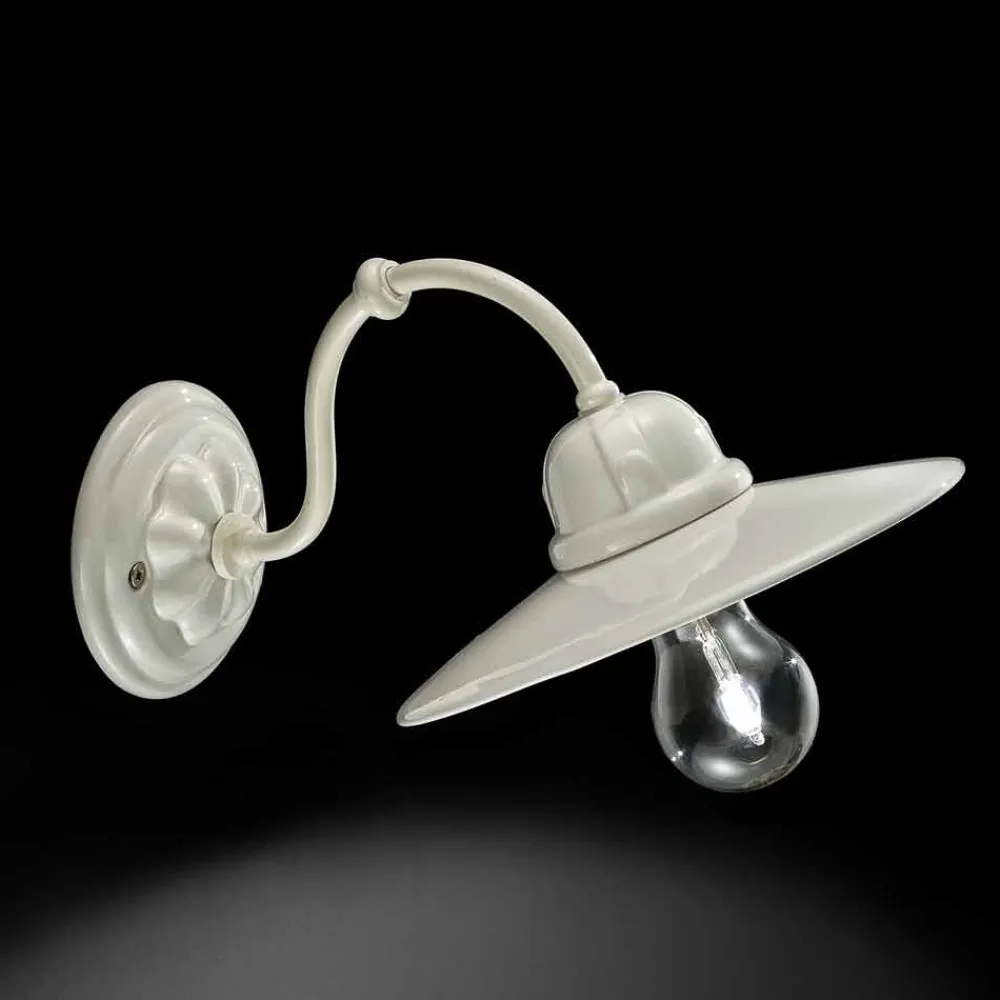 Ferroluce Klassische Wandleuchten-Wandleuchte aus Keramik hochglänzend Retro