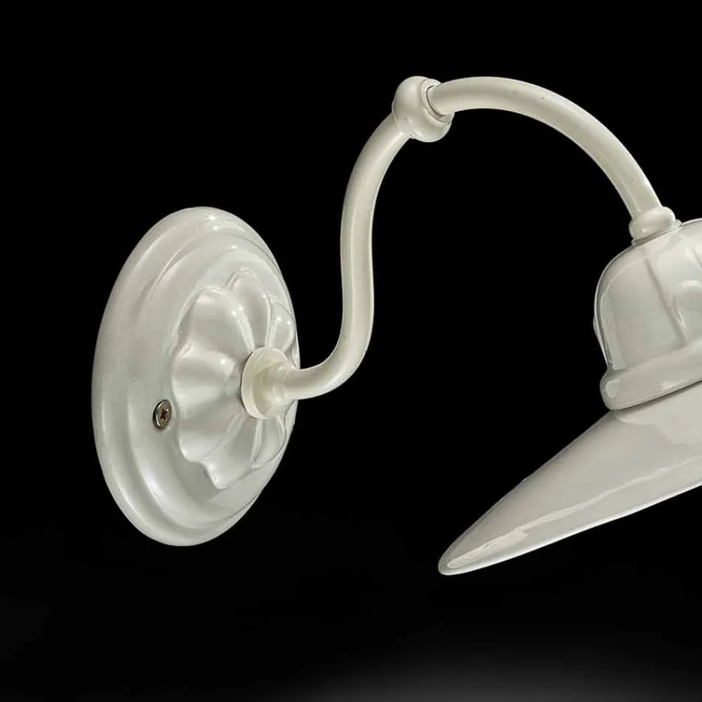 Ferroluce Klassische Wandleuchten-Wandleuchte aus Keramik hochglänzend Retro