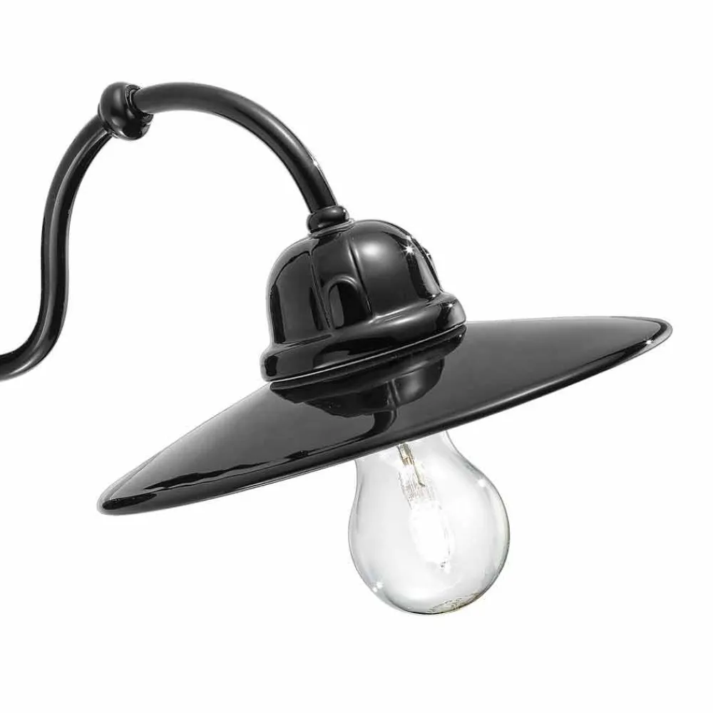 Ferroluce Klassische Wandleuchten-Wandleuchte aus Keramik hochglänzend Retro