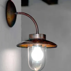 Aldo Bernardi Vintage Wandleuchten-Wandleuchte aus Kupfer, Glas und Messing La Traviata von