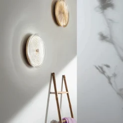 Viadurini Lighting Moderne Wandleuchten-Wandleuchte aus lackiertem Metall und Glas, verziert mit konzentrischen Linien – Hackberry