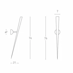Viadurini Lighting Moderne Wandleuchten-Wandleuchte aus lackiertem Metall mit integrierter LED Made in Italy - Throne