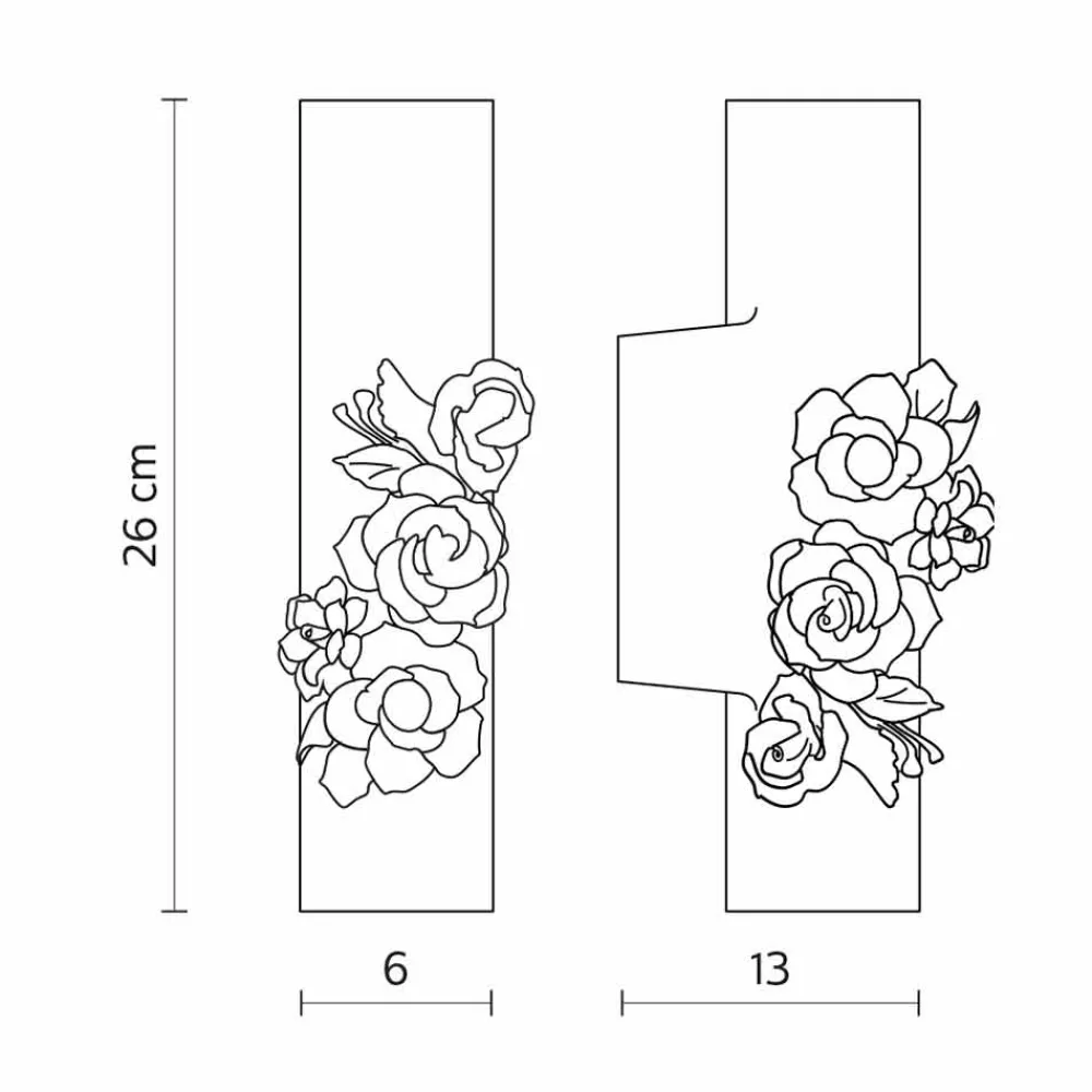Viadurini Lighting Design Wandleuchten-Wandleuchte aus mattweißer Keramik mit dekorativen Blumen - Revolution