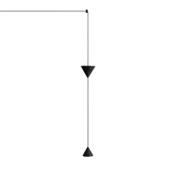 Viadurini Lighting Design Wandleuchten-Wandleuchte aus schwarzem Aluminium und minimalistischem Doppelkegel-Design - Mercado