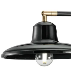 Ferroluce Wandleuchte Industrial-Wandleuchte aus schwarzer Keramik und Eisen im industriellen Vintage-Design - Bew