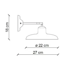 Ferroluce Wandleuchte Industrial-Wandleuchte aus schwarzer Keramik und Eisen im industriellen Vintage-Design - Bew