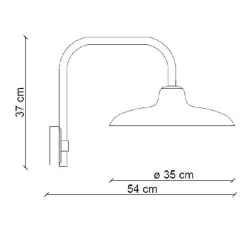Ferroluce Wandleuchte Industrial-Wandleuchte aus weißer oder schwarzer Keramik und industriellem Vintage-Eisen - Bew