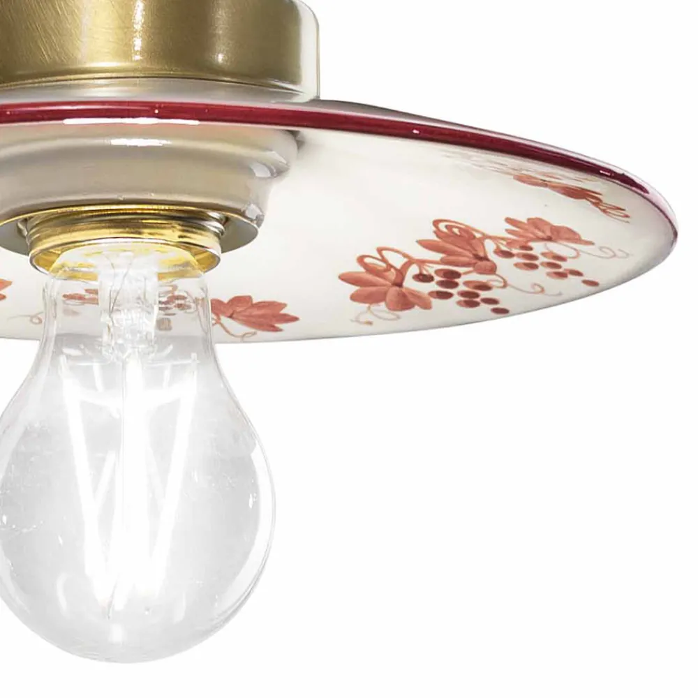 Ferroluce Vintage Wandleuchten-Wandleuchte im Vintage-Design aus Eisen und handbemalter Keramik - Asti