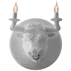 Viadurini Lighting Design Wandleuchten-Wandleuchte mit 2 Leuchten im Keramikdesign in Form eines Stiers - Marrena