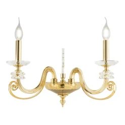 Viadurini Lighting Klassische Wandleuchten-Wandleuchte mit 2 Lichtern aus mundgeblasenem Glas und klassischem optischem Luxuskristall - Cassea