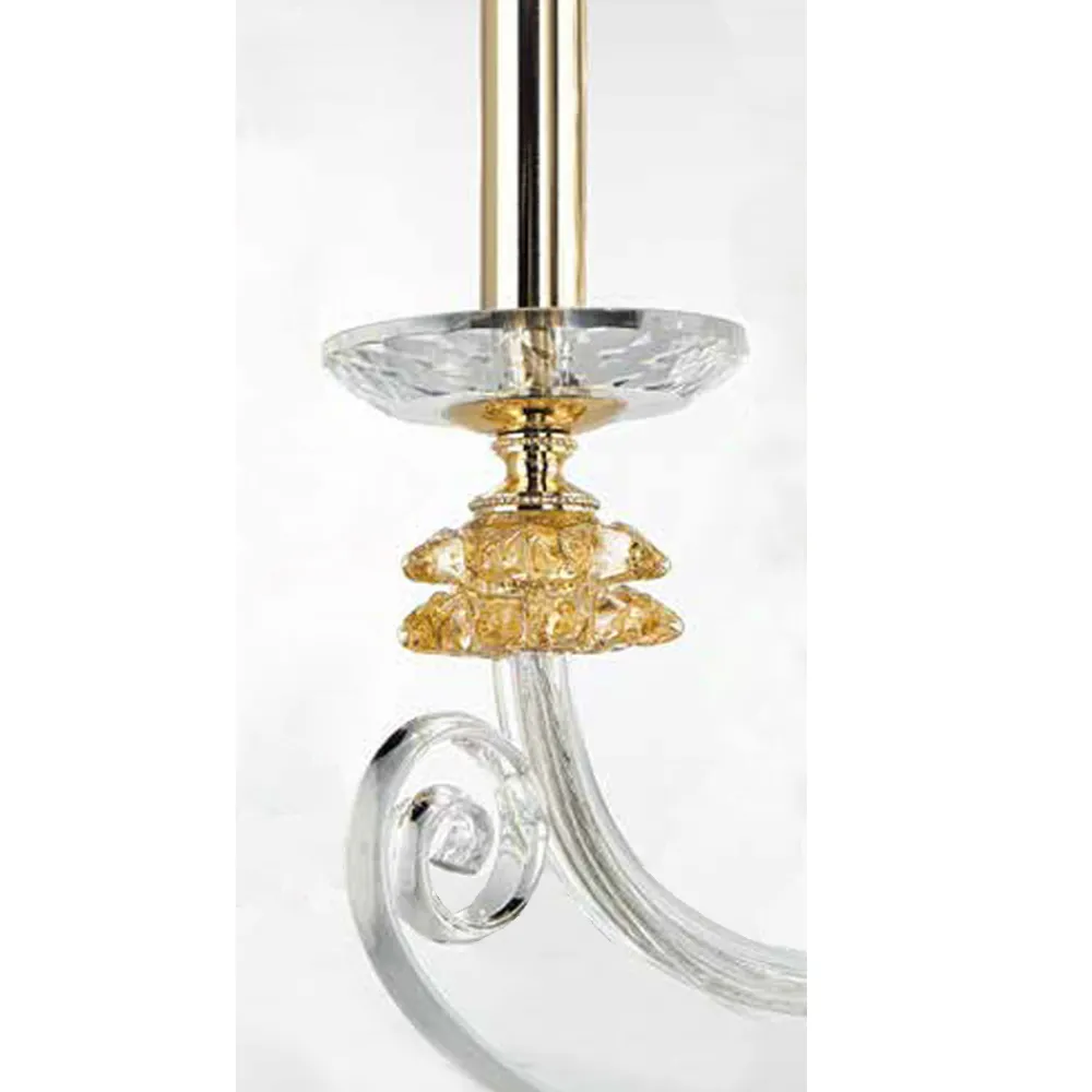 Viadurini Lighting Klassische Wandleuchten-Wandleuchte mit 2 Lichtern aus mundgeblasenem Glas und klassischem optischem Luxuskristall - Cassea