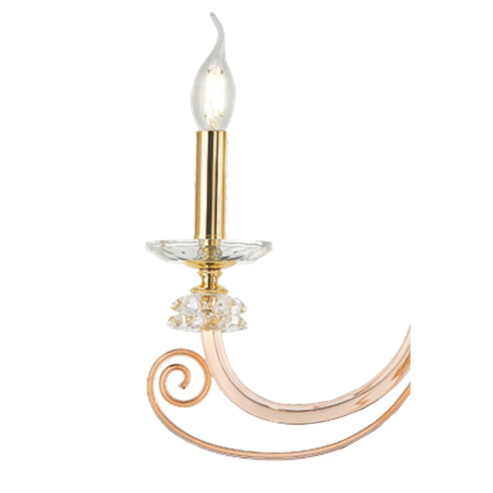 Viadurini Lighting Klassische Wandleuchten-Wandleuchte mit 2 Lichtern aus mundgeblasenem Glas und klassischem optischem Luxuskristall - Cassea