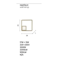 Viadurini Lighting Moderne Wandleuchten-Wandleuchte mit LED aus lackiertem Metall mit Gold-Finish - Formal